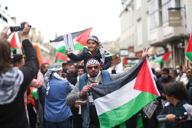 Photo of participants from the Solidarity March for Palestine in 2021