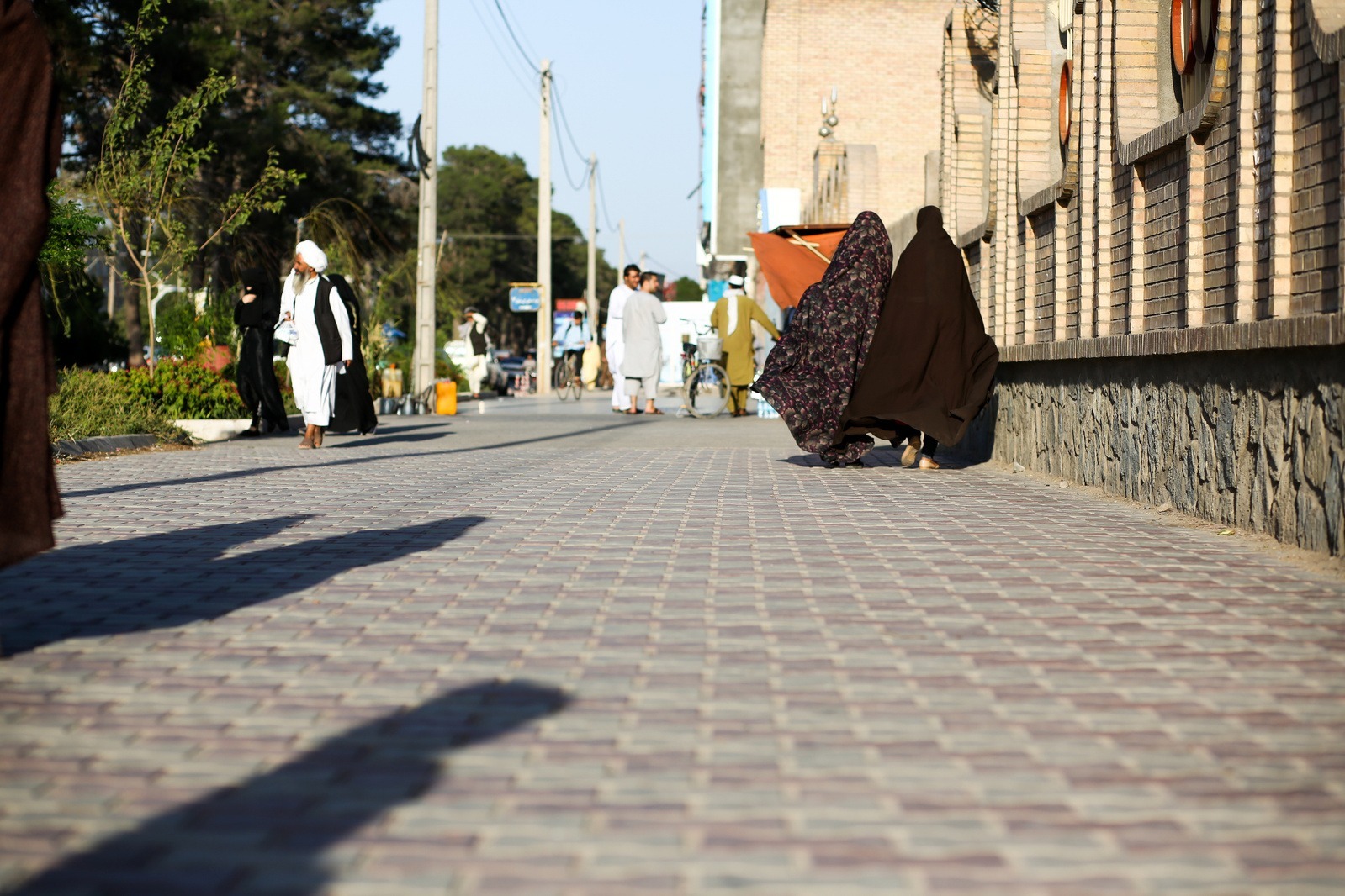 Photo of a patterned brick street in Herat