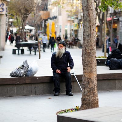Photo of an old man in Jerusalem